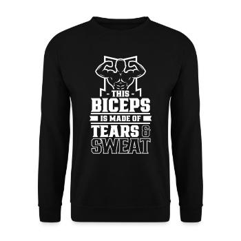 Ces biceps sont faits de larmes et de sueur - Sweat-shirt Unisexe - noir - Devant - Alina (178cm) & Michal (187cm)