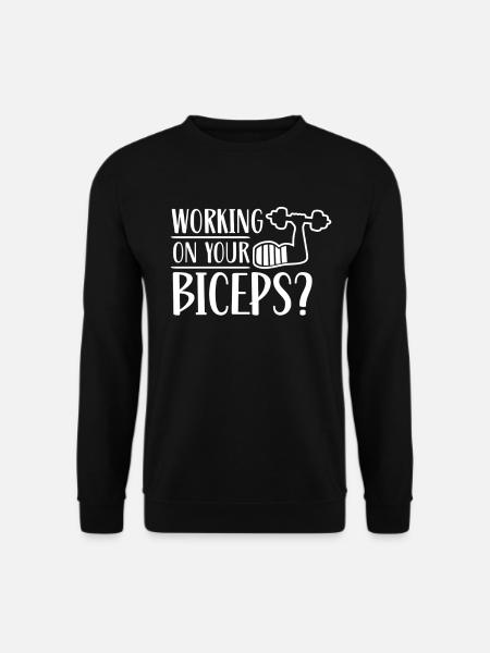 Arbeiten Sie An Ihrem Bizeps Workout Muskeln Curls - Unisex Pullover - Schwarz