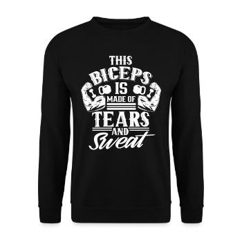 Ces biceps sont faits de larmes et de sueur - Sweat-shirt Unisexe - noir - Devant - Alina (178cm) & Michal (187cm)