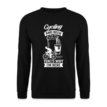 Radfahren Und Bier Deshalb Bin Ich Hier Fahrrad - Unisex Pullover - Schwarz - Vorne - Alina (178cm) & Michal (187cm)