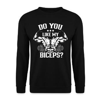 Aimez-vous mes biceps boucles dictons muscles - Sweat-shirt Unisexe - noir - Devant - Alina (178cm) & Michal (187cm)