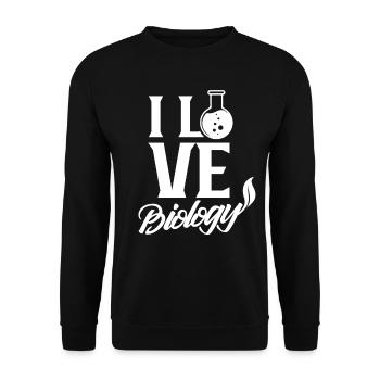 Ich Liebe Biologie Biologe Biologin Beruf - Unisex Pullover - Schwarz - Vorne - Alina (178cm) & Michal (187cm)