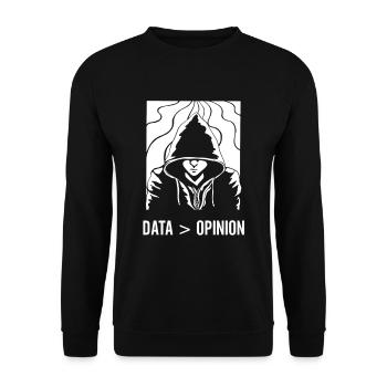 Data > Opinion Coding Code Coder Programmer - Unisex Sweatshirt - black - Front - Alina (178cm) & Michal (187cm)
