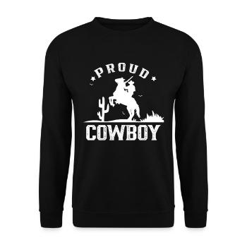 Proud Cowboy Sayings Cowboys Sweet Texas - Unisex Sweatshirt - black - Front - Alina (178cm) & Michal (187cm)