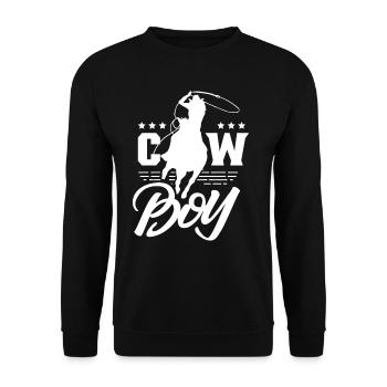 Cowboy Cute Cowboys Sayings Texas - Unisex Sweatshirt - black - Front - Alina (178cm) & Michal (187cm)