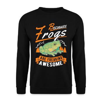 Frog Gift Tree Frog - Unisex Sweatshirt - black - Front - Alina (178cm) & Michal (187cm)