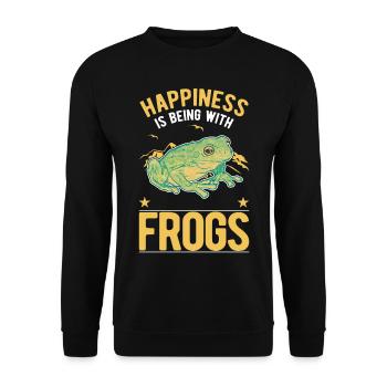 Frog Luck Tree Frog - Unisex Sweatshirt - black - Front - Alina (178cm) & Michal (187cm)