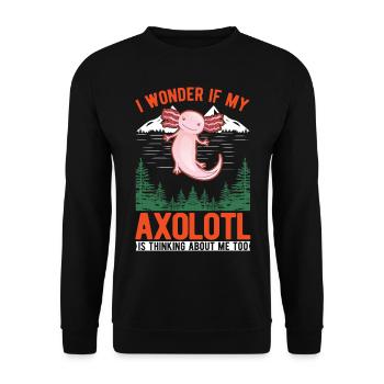 Axolotl Geschenk Schwanzlurch Axolotl - Unisex Pullover - Schwarz - Vorne - Alina (178cm) & Michal (187cm)