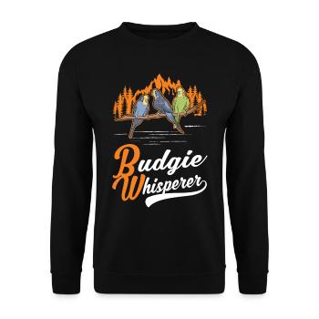Budgerigar Whisperer Welli Perruche - Sweat-shirt Unisexe - noir - Devant - Alina (178cm) & Michal (187cm)