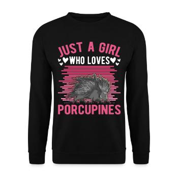 Porcupine Girl Porcupine - Unisex Sweatshirt - black - Front - Alina (178cm) & Michal (187cm)