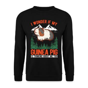 Guinea Pig Gift Guinea Pig - Unisex Sweatshirt - black - Front - Alina (178cm) & Michal (187cm)