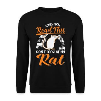 Rat Gift Rat domestique Rat Propriétaire - Sweat-shirt Unisexe - noir - Devant - Alina (178cm) & Michal (187cm)