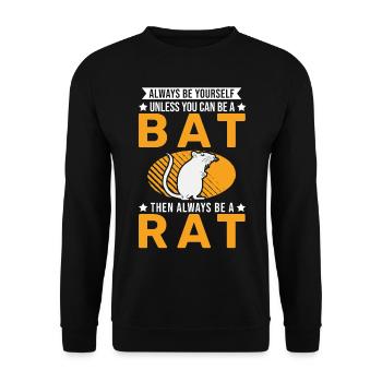 Rat Gift Domestic Rat Rat Owner - Unisex Sweatshirt - black - Front - Alina (178cm) & Michal (187cm)