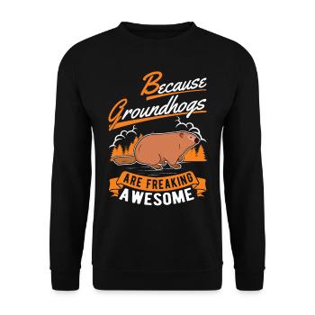 Murmeltier Groundhog Day Waldmurmeltier - Unisex Pullover - Schwarz - Vorne - Alina (178cm) & Michal (187cm)