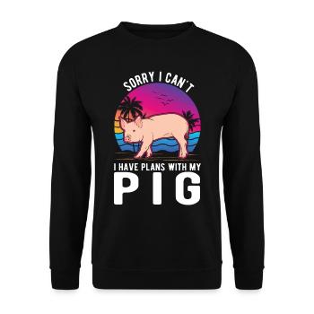 Pigs Farmer Farmer Pigs - Unisex Sweatshirt - black - Front - Alina (178cm) & Michal (187cm)