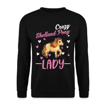Shetland Pony Mrs. Shetty - Unisex Sweatshirt - black - Front - Alina (178cm) & Michal (187cm)