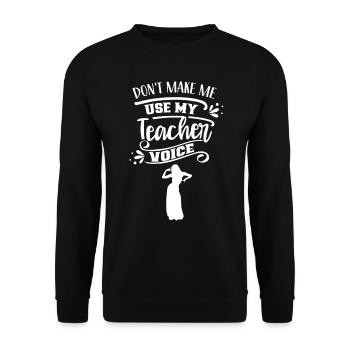 Meine Tanzlehrerinstimme Tanzlehrer Tanzschule - Unisex Pullover - Schwarz - Vorne - Alina (178cm) & Michal (187cm)