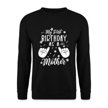 Mon premier anniversaire en tant que maman papa papa papa - Sweat-shirt Unisexe - noir - Devant - Alina (178cm) & Michal (187cm)