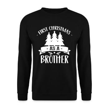 The first Christmas as brother pregnant family - Unisex Sweatshirt - black - Front - Alina (178cm) & Michal (187cm)