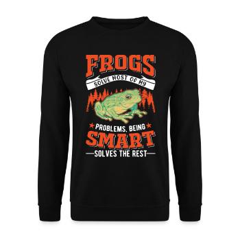 Grenouille cadeau Rainette - Sweat-shirt Unisexe - noir - Devant - Alina (178cm) & Michal (187cm)