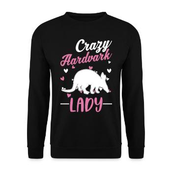 Crazy Aardvark dame Aardvark fille - Sweat-shirt Unisexe - noir - Devant - Alina (178cm) & Michal (187cm)