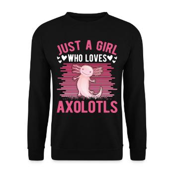 Axolotl Girl Tailed Amphibian - Sweat-shirt Unisexe - noir - Devant - Alina (178cm) & Michal (187cm)