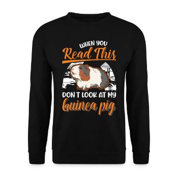 Guinea Pig Gift Guinea Pig - Unisex Sweatshirt - black - Front - Alina (178cm) & Michal (187cm)