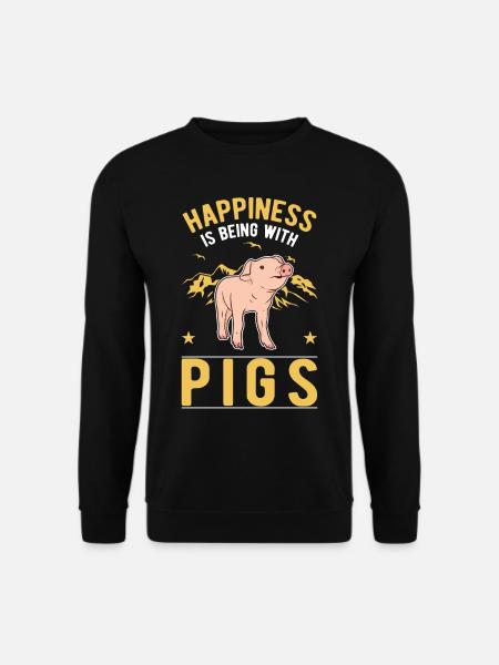 SchweineHappiness, c’est être avec les cochons - Sweat-shirt Unisexe - noir