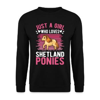 Shetland Pony Girl Shetland Pony Shetty - Unisex Sweatshirt - black - Front - Alina (178cm) & Michal (187cm)