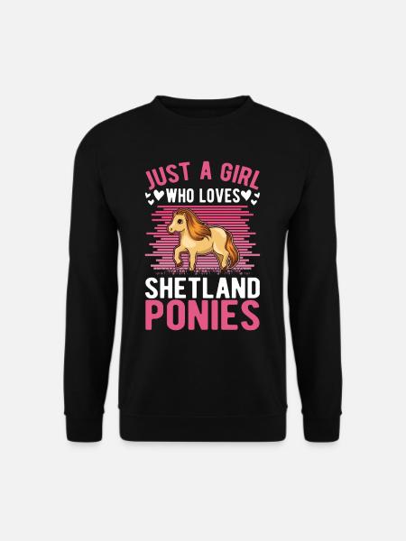 Shetlandpony Mädchen Shetland-Pony Shetty - Unisex Pullover - Schwarz