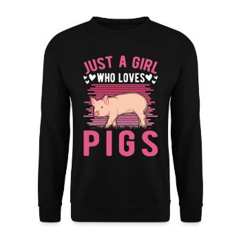 Pig Girls Pig Farmer - Unisex Sweatshirt - black - Front - Alina (178cm) & Michal (187cm)