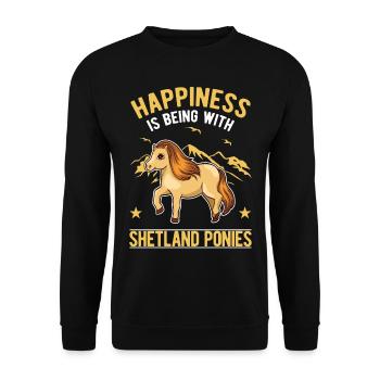 Poney Shetland Lucky Poney Shetland Shetty - Sweat-shirt Unisexe - noir - Devant - Alina (178cm) & Michal (187cm)