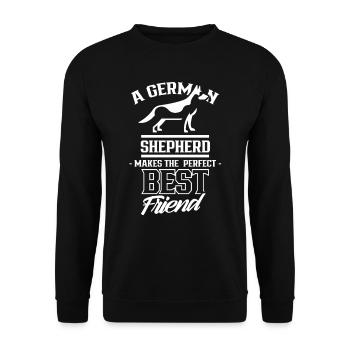 German Shepherd is perfect best friend - Unisex Sweatshirt - black - Front - Alina (178cm) & Michal (187cm)