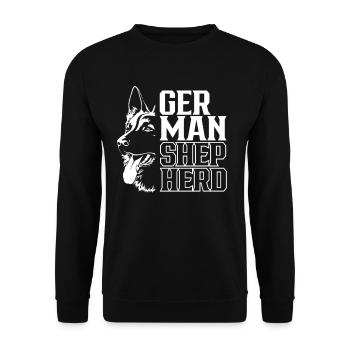 Deutscher Schäferhund Haustier Süß Liebhaber - Unisex Pullover - Schwarz - Vorne - Alina (178cm) & Michal (187cm)