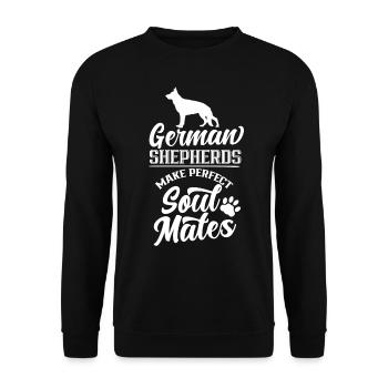 Bergers Allemands Âme Sœur Parfaite Douce - Sweat-shirt Unisexe - noir - Devant - Alina (178cm) & Michal (187cm)