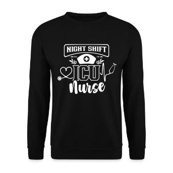 Night shift intensive care nurse intensive - Unisex Sweatshirt - black - Front - Alina (178cm) & Michal (187cm)