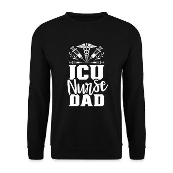 Intensive Care Nurse Papa Intensive Care - Unisex Sweatshirt - black - Front - Alina (178cm) & Michal (187cm)