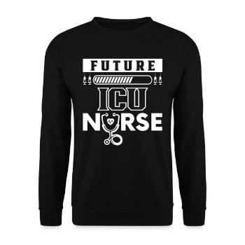 Future Intensive Care Nurse Training - Unisex Sweatshirt - black - Front - Alina (178cm) & Michal (187cm)