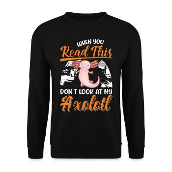 Axolotl Queue Cadeau Amphibien Axolotl - Sweat-shirt Unisexe - noir - Devant - Alina (178cm) & Michal (187cm)