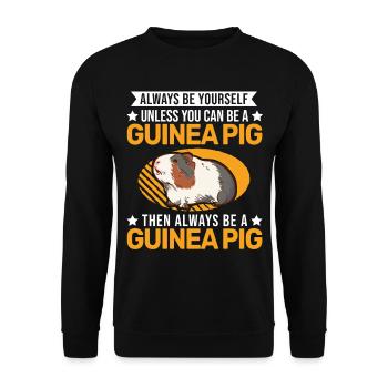 Cochon d’Inde Cadeau Cochon d’Inde - Sweat-shirt Unisexe - noir - Devant - Alina (178cm) & Michal (187cm)