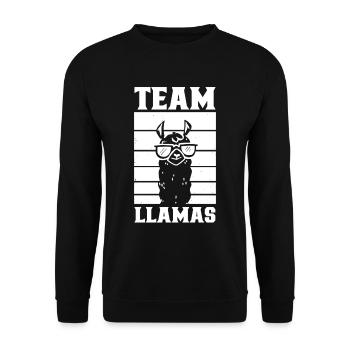 Team Lamas Sayings Llama Lama Animal - Unisex Sweatshirt - black - Front - Alina (178cm) & Michal (187cm)