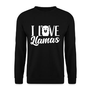 I Love Lamas Llama Animal Lama Sayings - Unisex Sweatshirt - black - Front - Alina (178cm) & Michal (187cm)