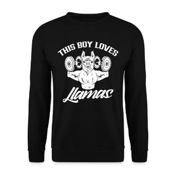 Ce garçon aime les lamas Lama Lama Dictons Animal - Sweat-shirt Unisexe - noir - Devant - Alina (178cm) & Michal (187cm)
