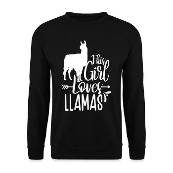 Cette fille aime les lamas Lama L’animal Lama - Sweat-shirt Unisexe - noir - Devant - Alina (178cm) & Michal (187cm)
