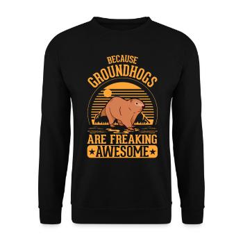 Murmeltier Groundhog Day Waldmurmeltier - Unisex Pullover - Schwarz - Vorne - Alina (178cm) & Michal (187cm)