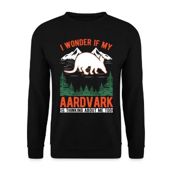 Aardvark Gift Aardvark - Unisex Sweatshirt - black - Front - Alina (178cm) & Michal (187cm)