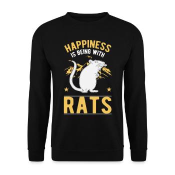 Rat Luck Rat Owner Domestic Rat - Unisex Sweatshirt - black - Front - Alina (178cm) & Michal (187cm)