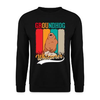 Murmeltier Flüsterer Groundhog Waldmurmeltier - Unisex Pullover - Schwarz - Vorne - Alina (178cm) & Michal (187cm)