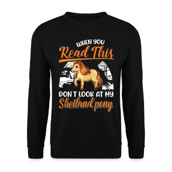 Shetland Pony Cadeau Shetty - Sweat-shirt Unisexe - noir - Devant - Alina (178cm) & Michal (187cm)