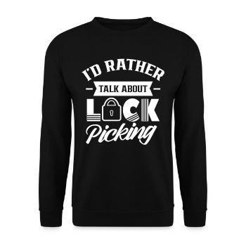 Je préfère parler de crochetage de serrure - Sweat-shirt Unisexe - noir - Devant - Alina (178cm) & Michal (187cm)